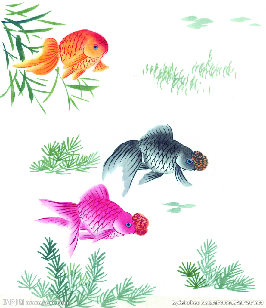 水墨畫魚圖片大全,兒童簡單水墨畫