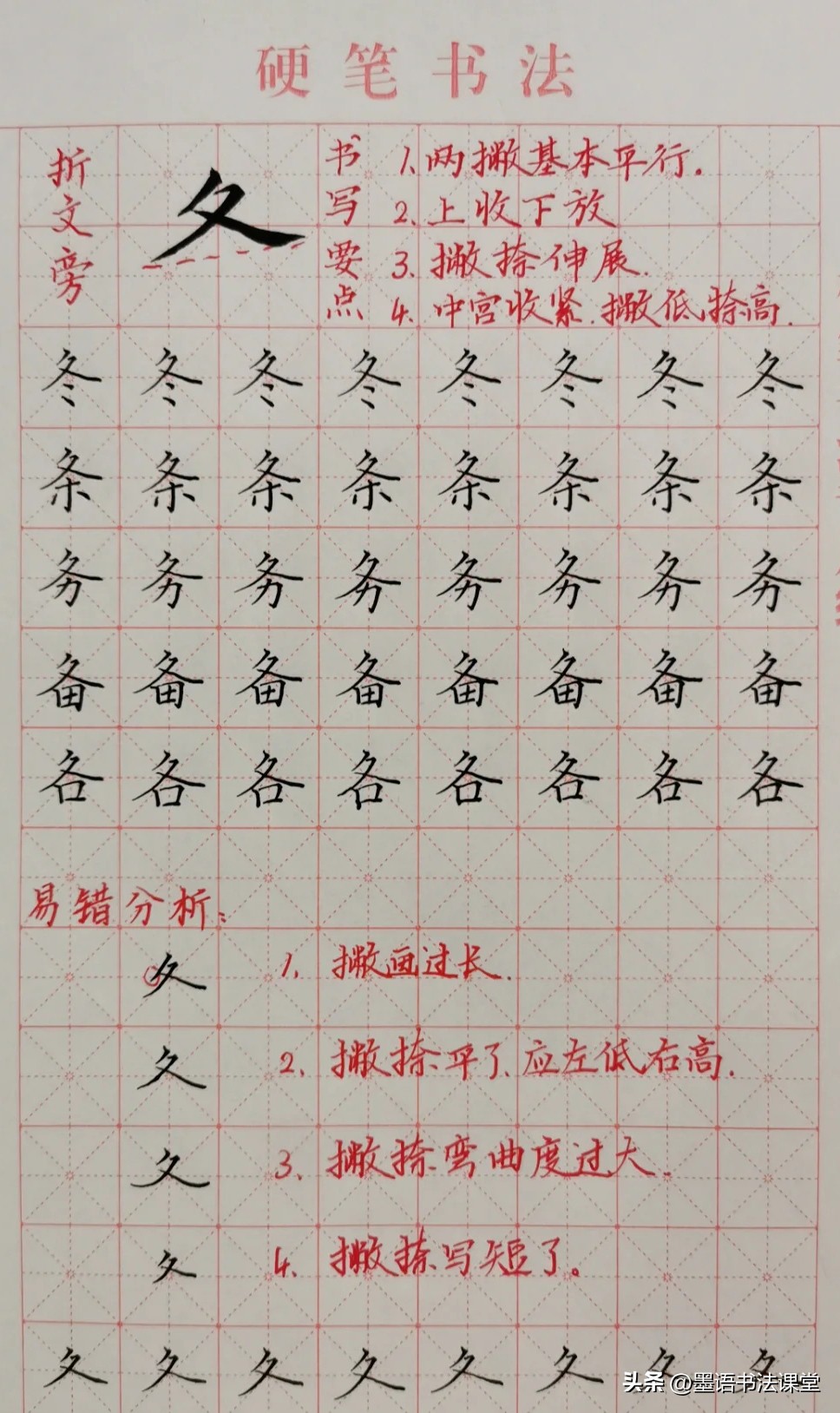 真的楷書寫法,人字楷書寫法