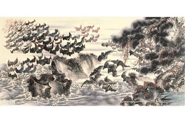 蝙蝠國畫,鐘馗蝙蝠國畫